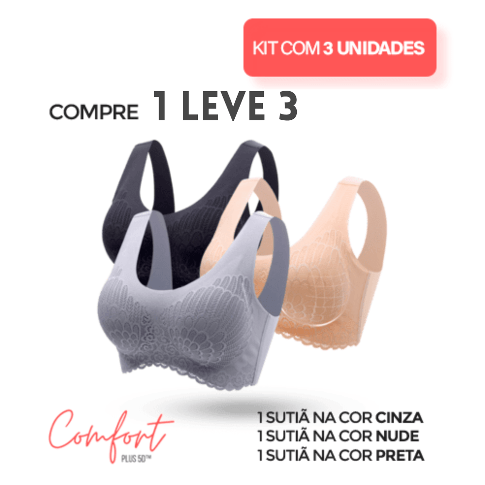 Sutiã Confort Up 5D - Compre 1 Leve 3 Loja Paris Box